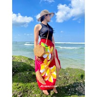 Hand Painted Floral Sarong in Red color